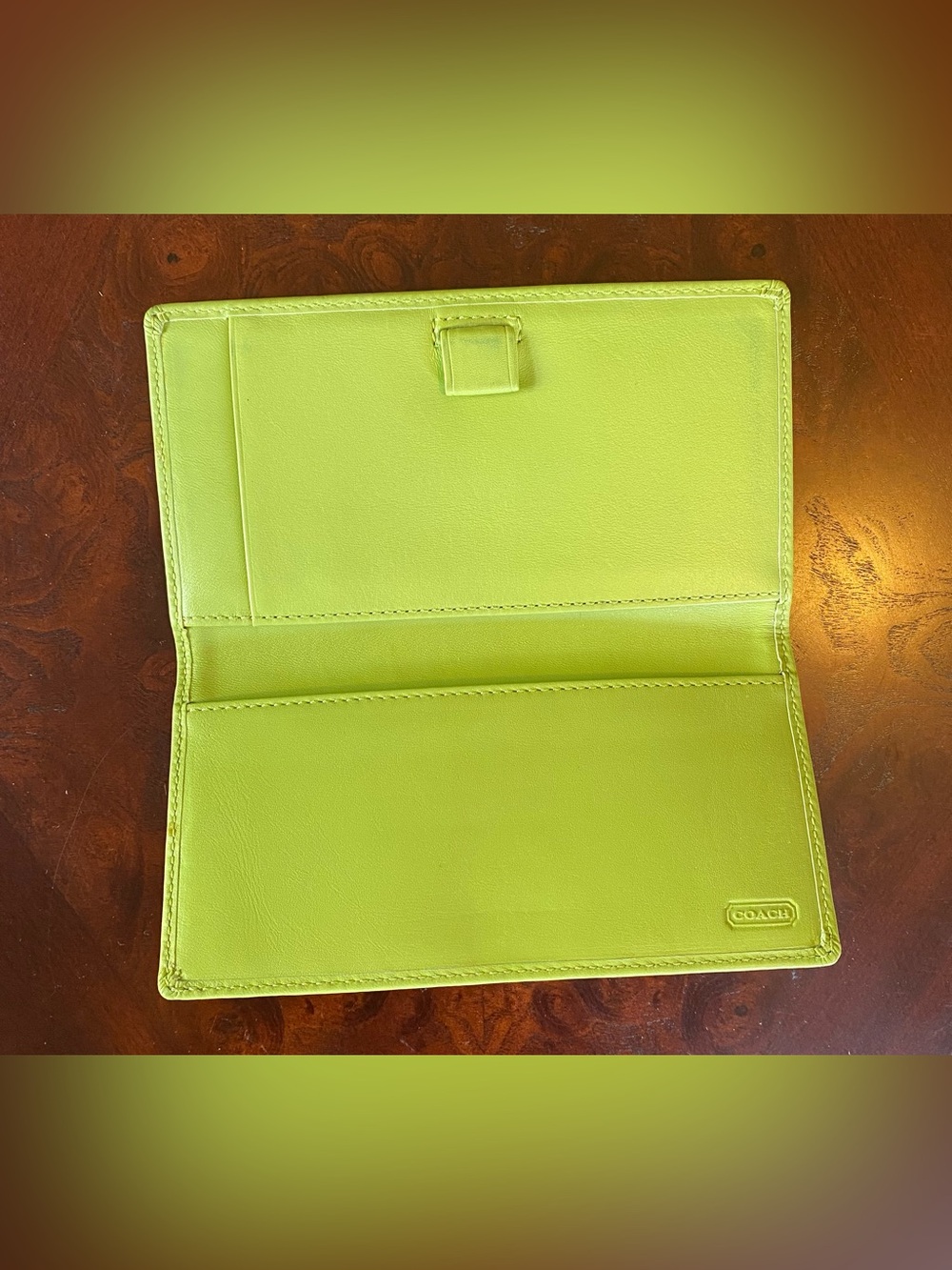 Coach Lime Green Signature Turnlock Wallet   & Checkbook Cover - Picture 9 of 9